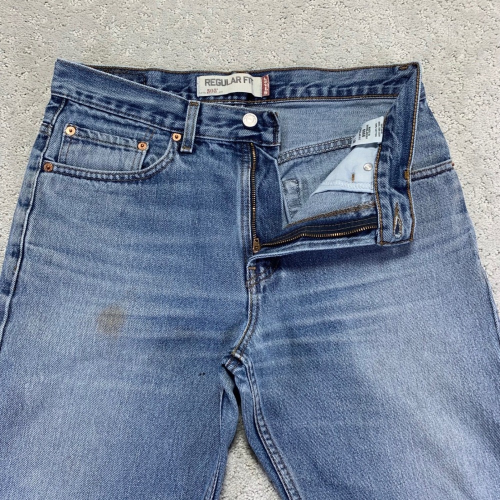 Levi's 505 Jeans Mens 32x30‎ Regular Fit Blue Denim Distressed 31x29 Actual Y2k